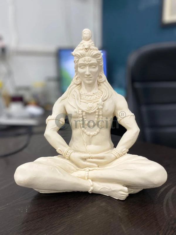 11.5X9 Inch Lord Shiva 3D Meditative Relief Sculpture – Cultured Marble Finish