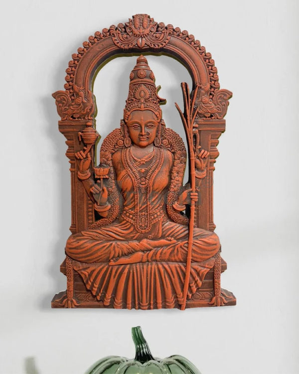 18x11 Inches Goddess Kamakshi Devi 3D Relief Mural Wall Art