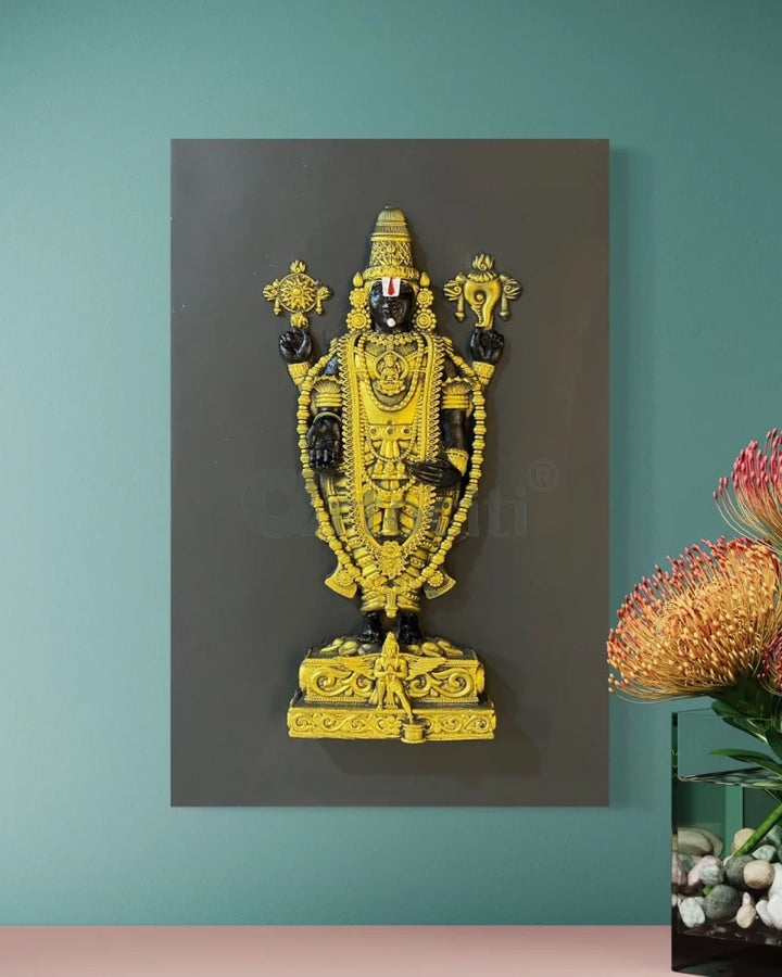 18X12 Inch Tirupati Balaji 3D Relief Mural Wall Hanging in size 18X12 Inches