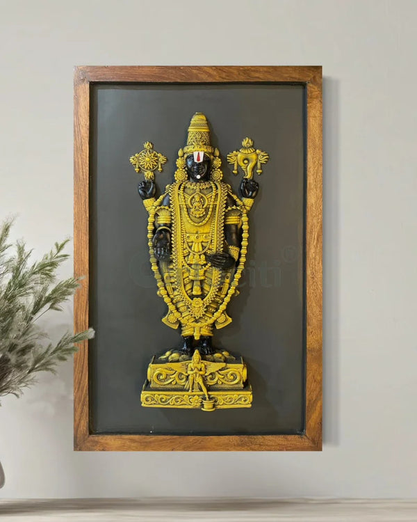 18X12 Inch Tirupati Balaji 3D Relief Mural Wall Hanging in size 18X12 Inches