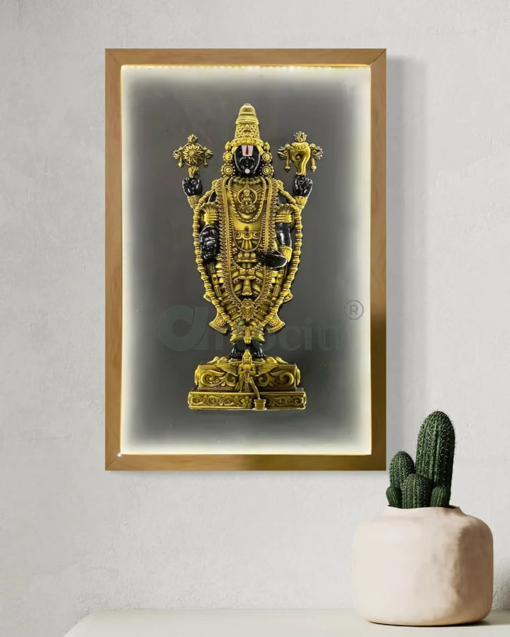 18X12 Inch Tirupati Balaji 3D Relief Mural Wall Hanging in size 18X12 Inches