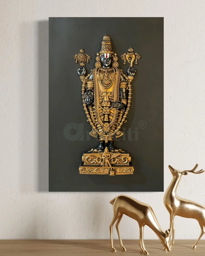 18X12 Inch Tirupati Balaji 3D Relief Mural Wall Hanging in size 18X12 Inches