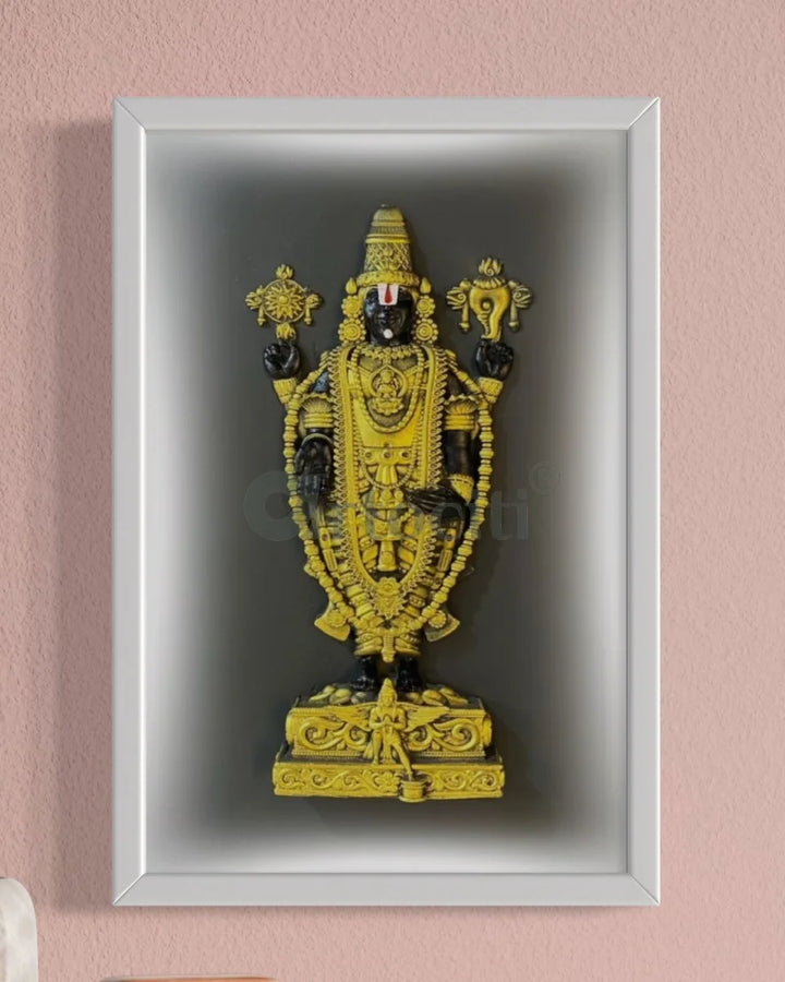 18X12 Inch Tirupati Balaji 3D Relief Mural Wall Hanging in size 18X12 Inches