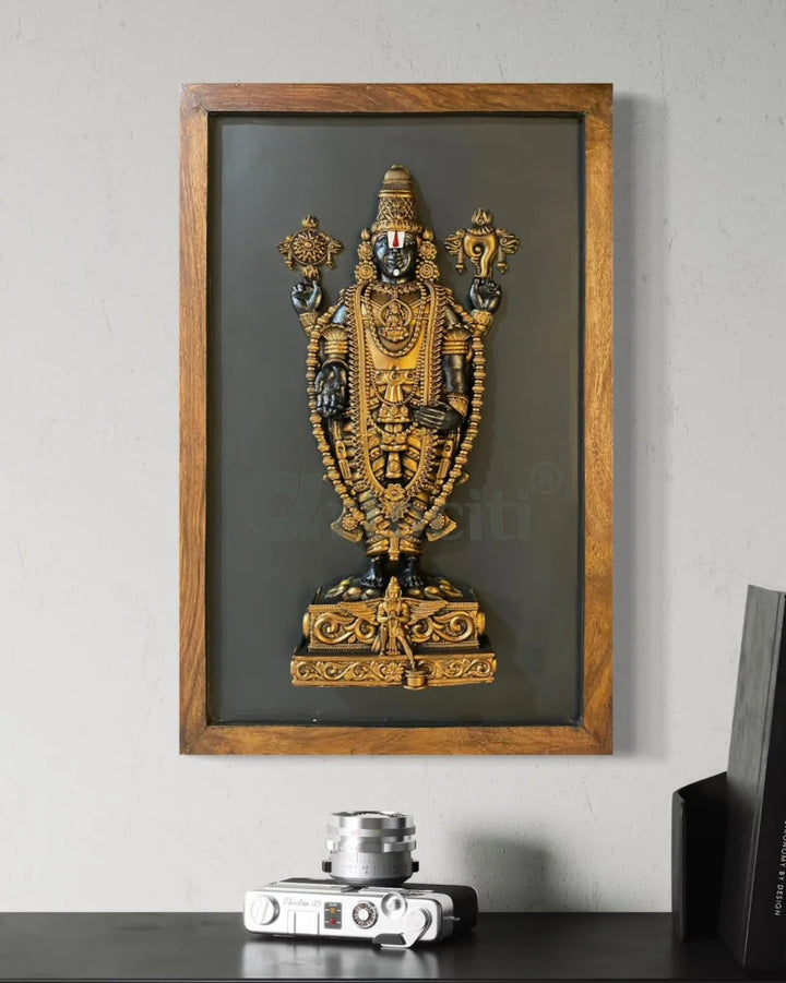 18X12 Inch Tirupati Balaji 3D Relief Mural Wall Hanging in size 18X12 Inches