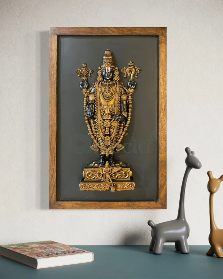 18X12 Inch Tirupati Balaji 3D Relief Mural Wall Hanging in size 18X12 Inches