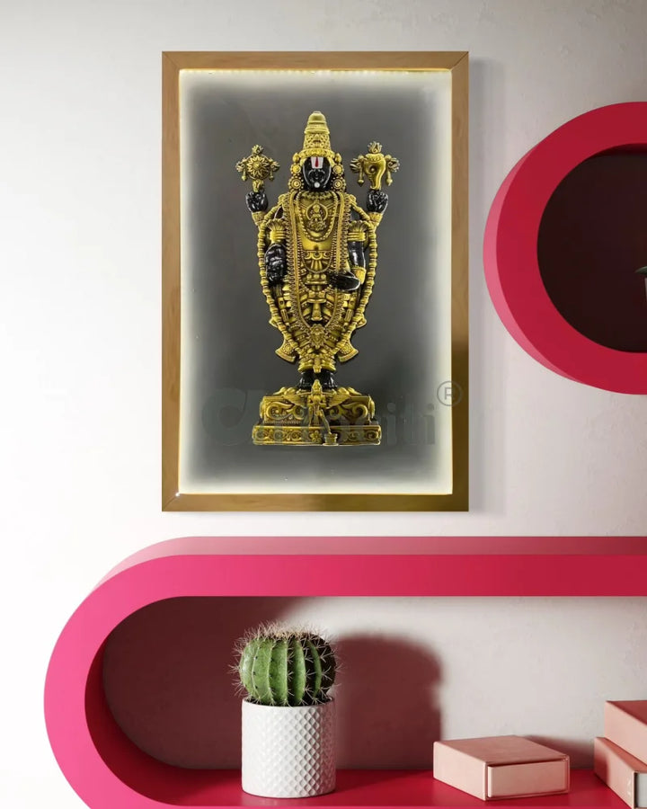 18X12 Inch Tirupati Balaji 3D Relief Mural Wall Hanging in size 18X12 Inches