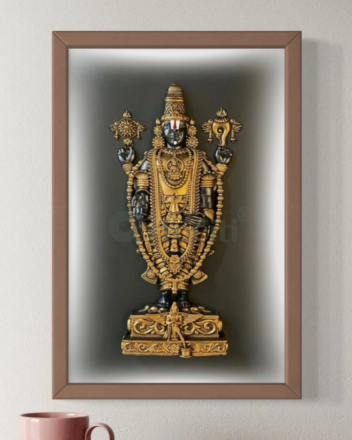 18X12 Inch Tirupati Balaji 3D Relief Mural Wall Hanging in size 18X12 Inches