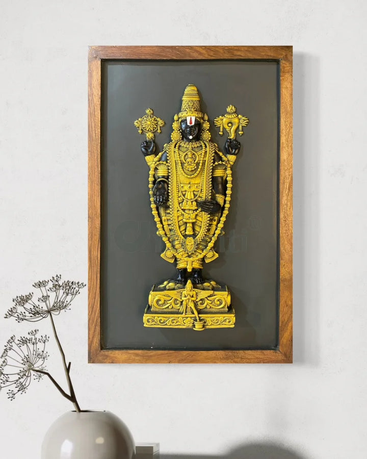 18X12 Inch Tirupati Balaji 3D Relief Mural Wall Hanging in size 18X12 Inches