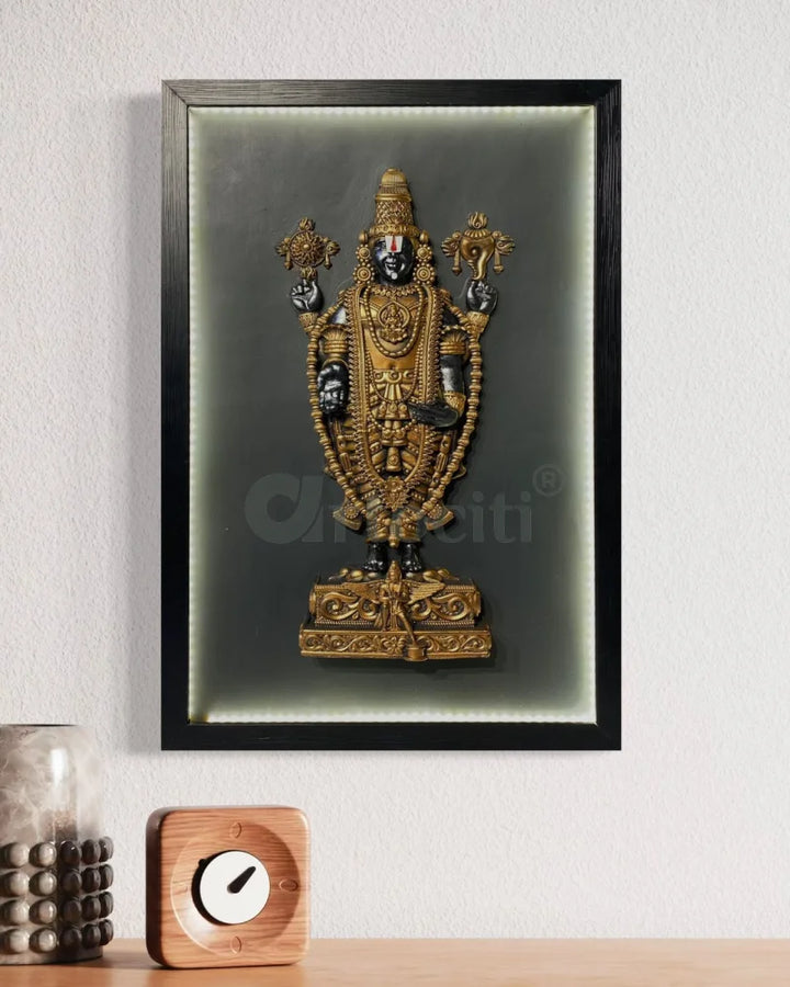 18X12 Inch Tirupati Balaji 3D Relief Mural Wall Hanging in size 18X12 Inches