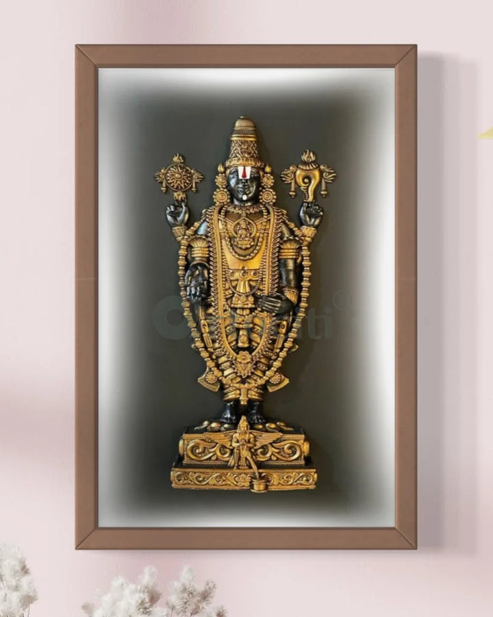 18X12 Inch Tirupati Balaji 3D Relief Mural Wall Hanging in size 18X12 Inches