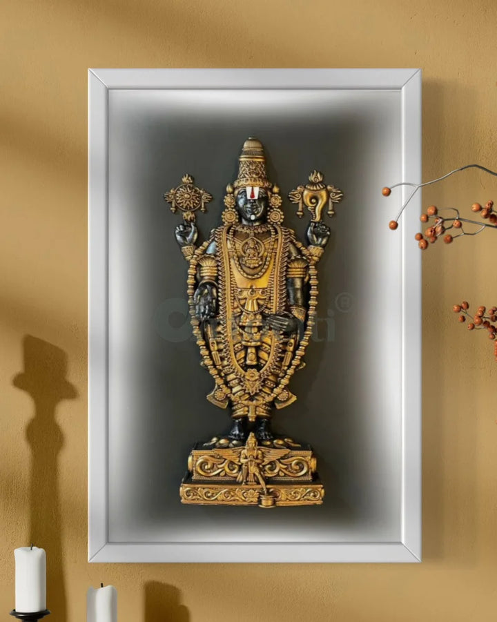 18X12 Inch Tirupati Balaji 3D Relief Mural Wall Hanging in size 18X12 Inches