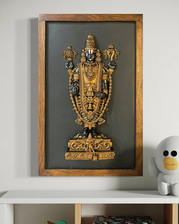 18X12 Inch Tirupati Balaji 3D Relief Mural Wall Hanging in size 18X12 Inches