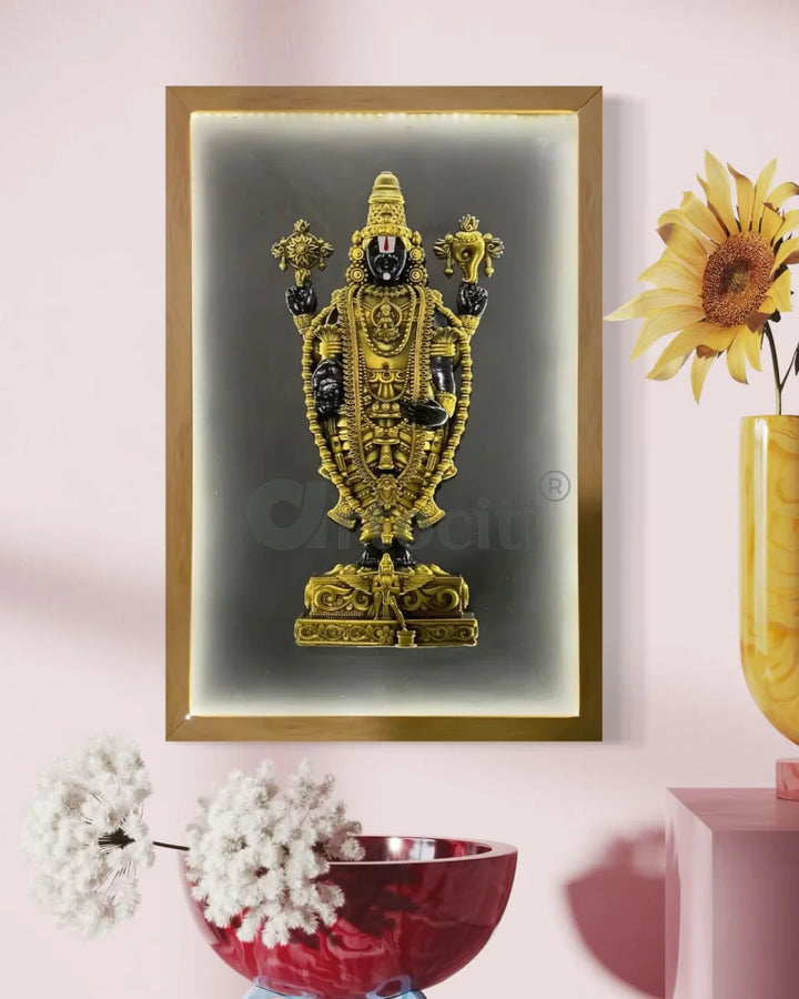18X12 Inch Tirupati Balaji 3D Relief Mural Wall Hanging in size 18X12 Inches