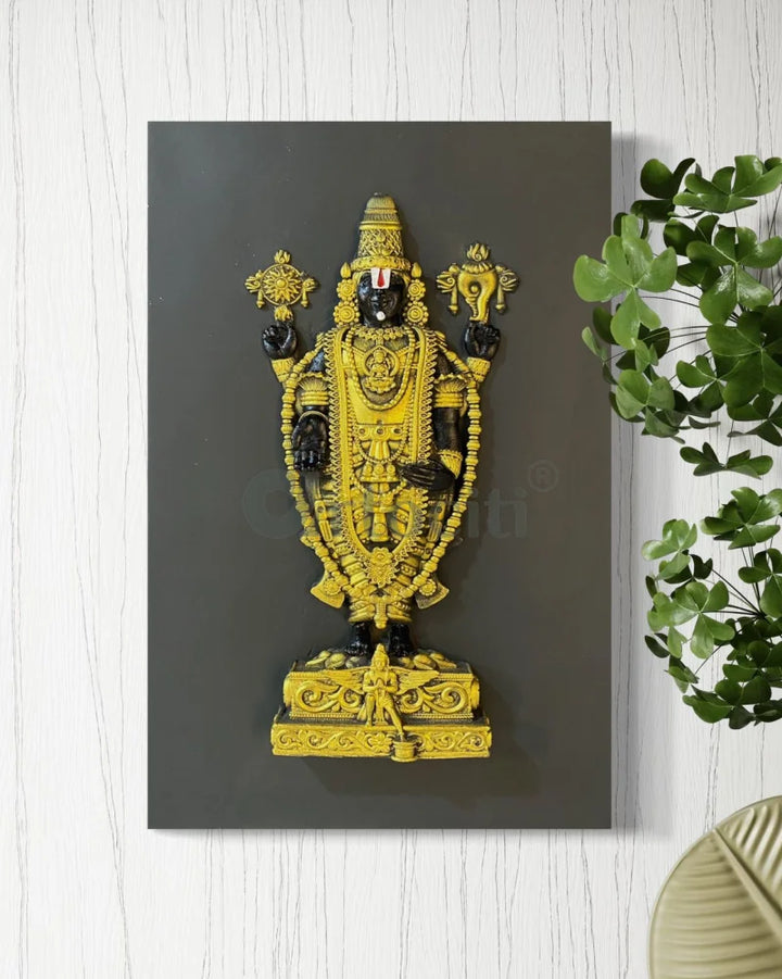 18X12 Inch Tirupati Balaji 3D Relief Mural Wall Hanging in size 18X12 Inches