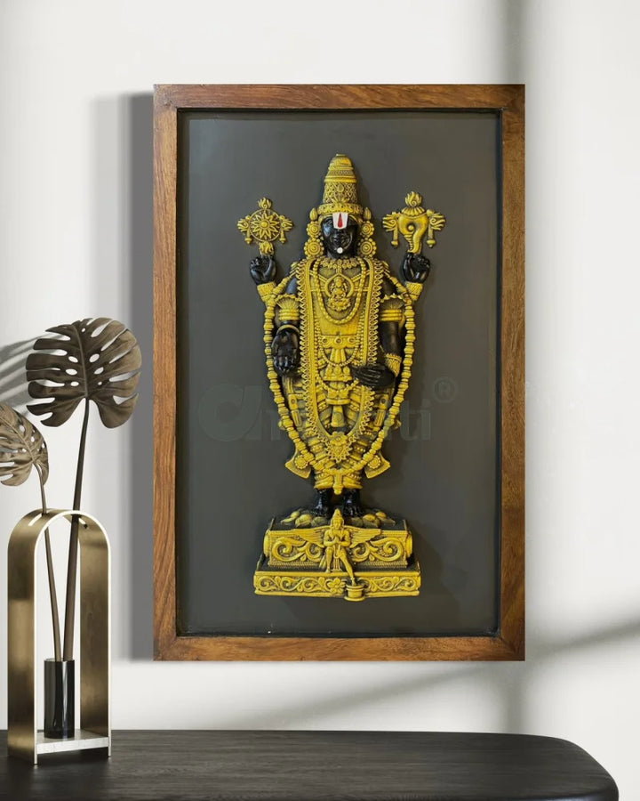 18X12 Inch Tirupati Balaji 3D Relief Mural Wall Hanging in size 18X12 Inches