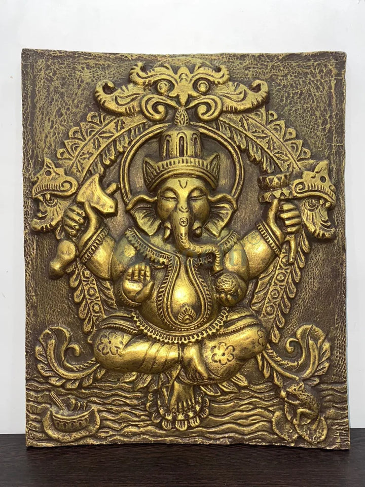20x16 Inches Lord Ganesha 3D Wall Hanging Relief Mural Ganesha Wall Decor