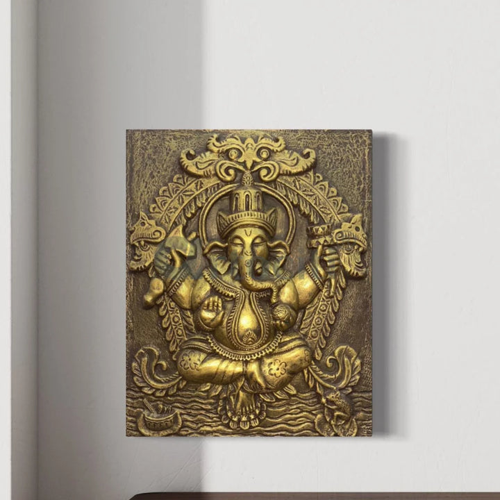 20x16 Inches Lord Ganesha 3D Wall Hanging Relief Mural Ganesha Wall Decor