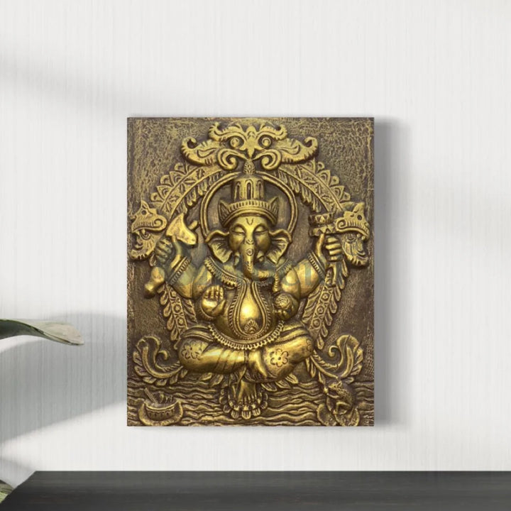 20x16 Inches Lord Ganesha 3D Wall Hanging Relief Mural Ganesha Wall Decor