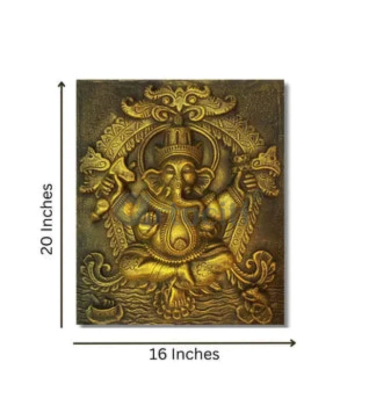 20x16 Inches Lord Ganesha 3D Wall Hanging Relief Mural Ganesha Wall Decor