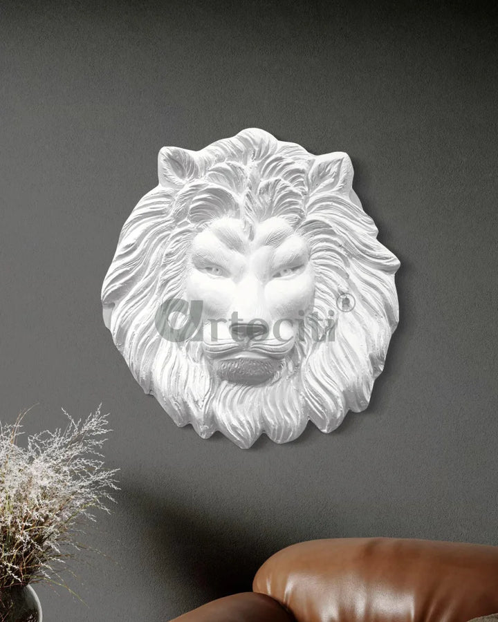 (22 Inches) Lion Face 3D Relief Mural Wall Art