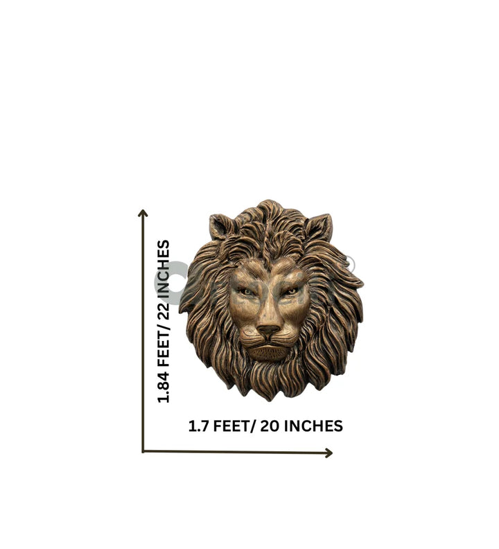 (22 Inches) Lion Face 3D Relief Mural Wall Art
