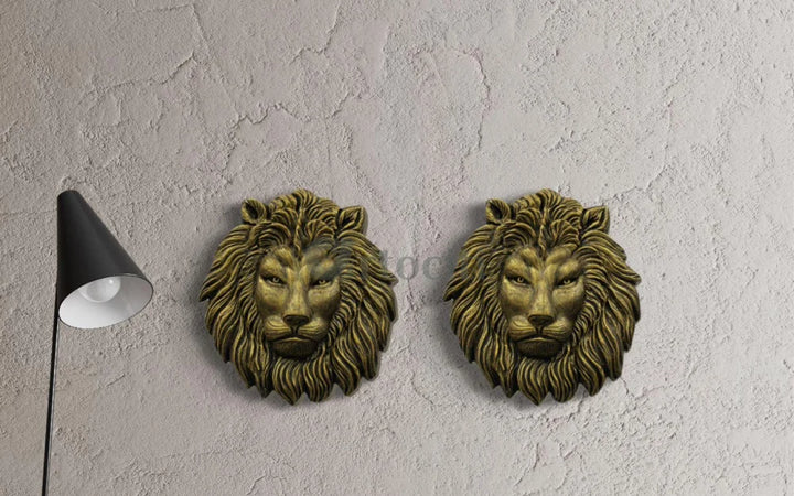 (22 Inches) Lion Face 3D Relief Mural Wall Art