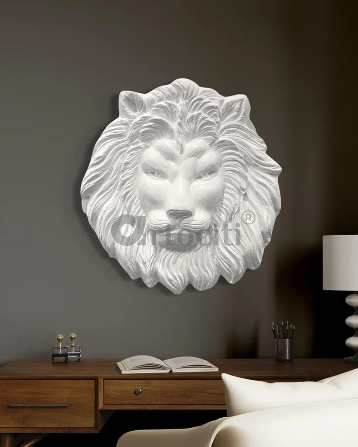 (22 Inches) Lion Face 3D Relief Mural Wall Art