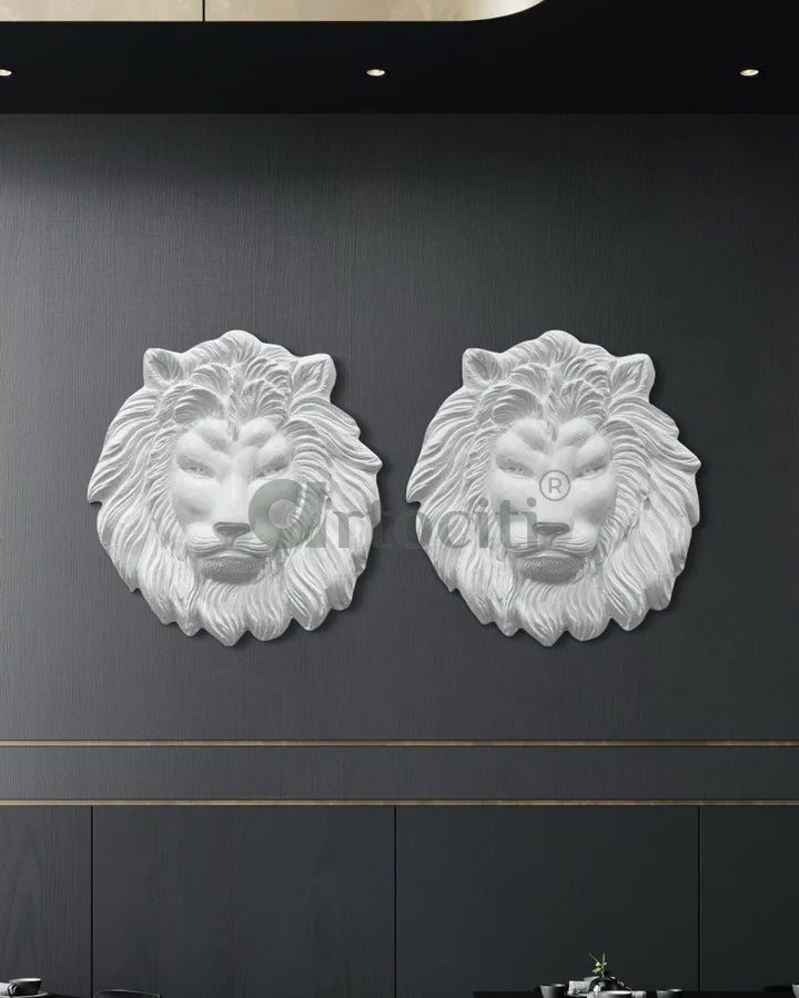 (22 Inches) Lion Face 3D Relief Mural Wall Art