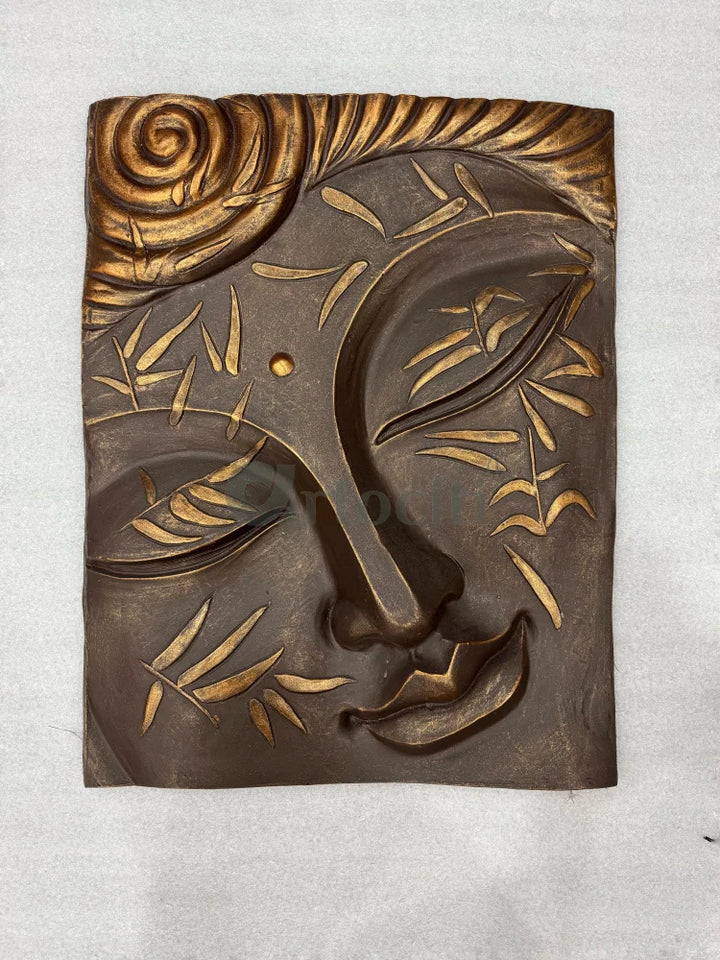 2x2.5 Feet 3D Buddha Face Relief Mural Wall Art BRONZE / 2X2.5 FEET Buddha Wall Decor