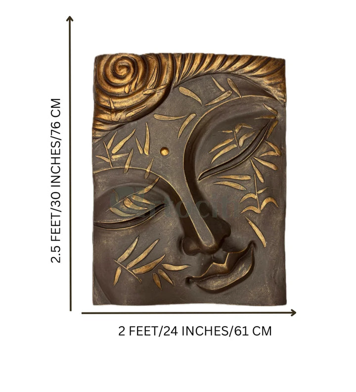 2x2.5 Feet 3D Buddha Face Relief Mural Wall Art BRONZE / 2X2.5 FEET Buddha Wall Decor