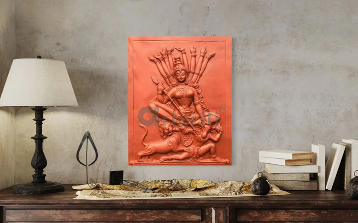 2X2.5 Feet Maa Durga 3D Relief Mural Wall Art
