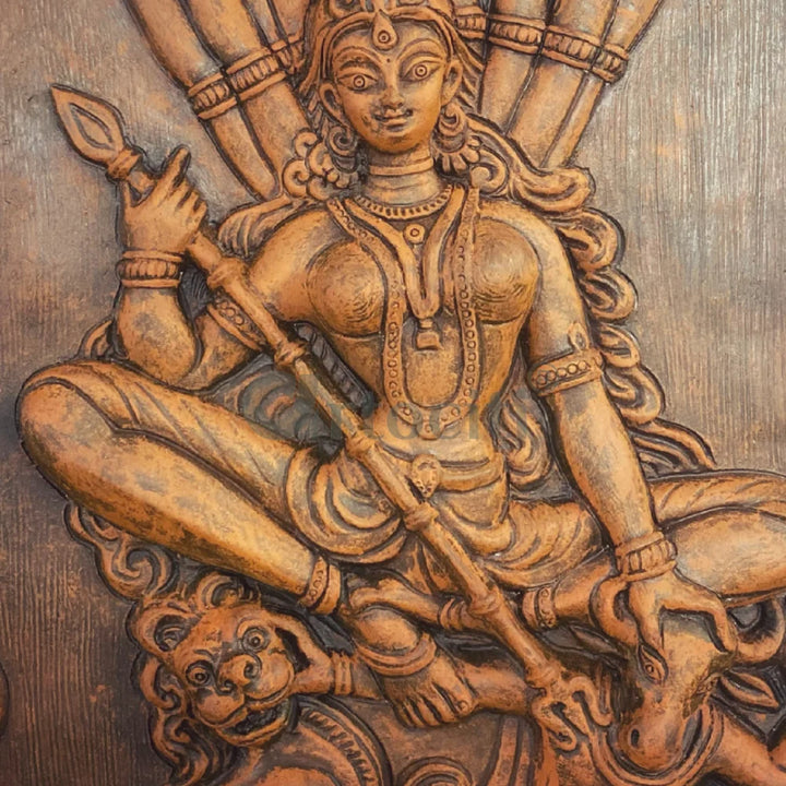 2X2.5 Feet Maa Durga 3D Relief Mural Wall Art