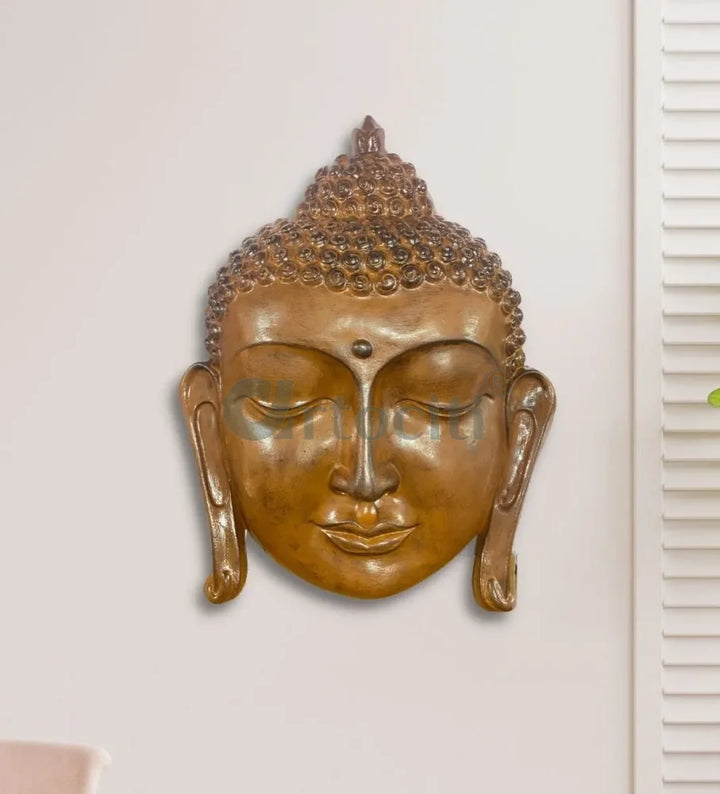 3 feet Buddha Face Wall Hanging Golden Brown Buddha Wall Decor