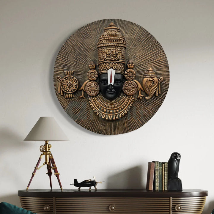 31X31 Inch Tirupati Balaji 3D Relief Mural Wall Hanging Spiritual Wall Art