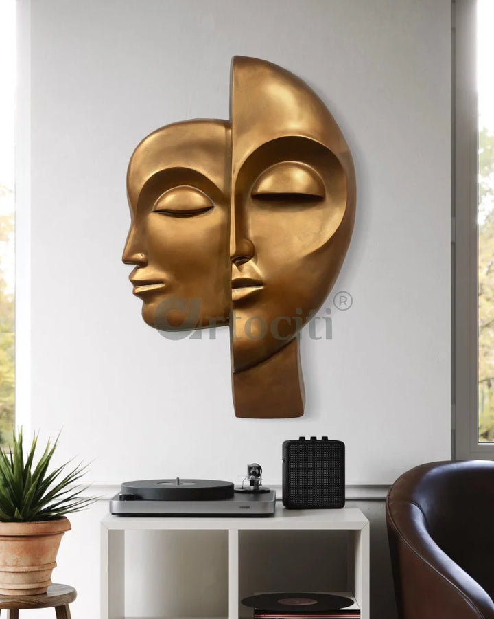 34X22 Inch Dual Face Abstract Relief Mural Wall Art - Ready-to-Hang | Contemporary Wall Art