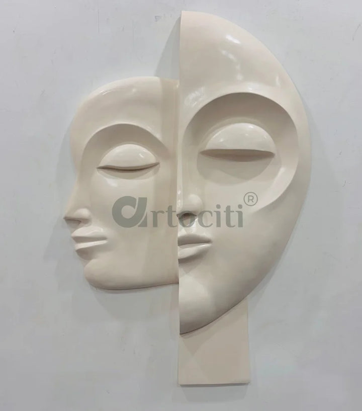 34X22 Inch Dual Face Abstract Relief Mural Wall Art - Ready-to-Hang | Contemporary Wall Art