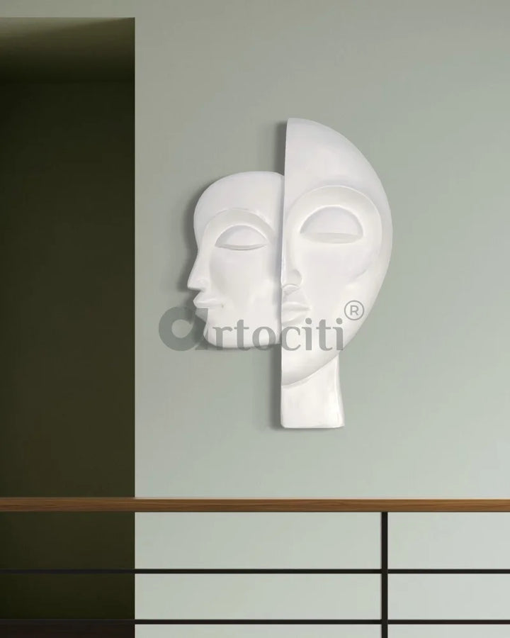 34X22 Inch Dual Face Abstract Relief Mural Wall Art - Ready-to-Hang | Contemporary Wall Art