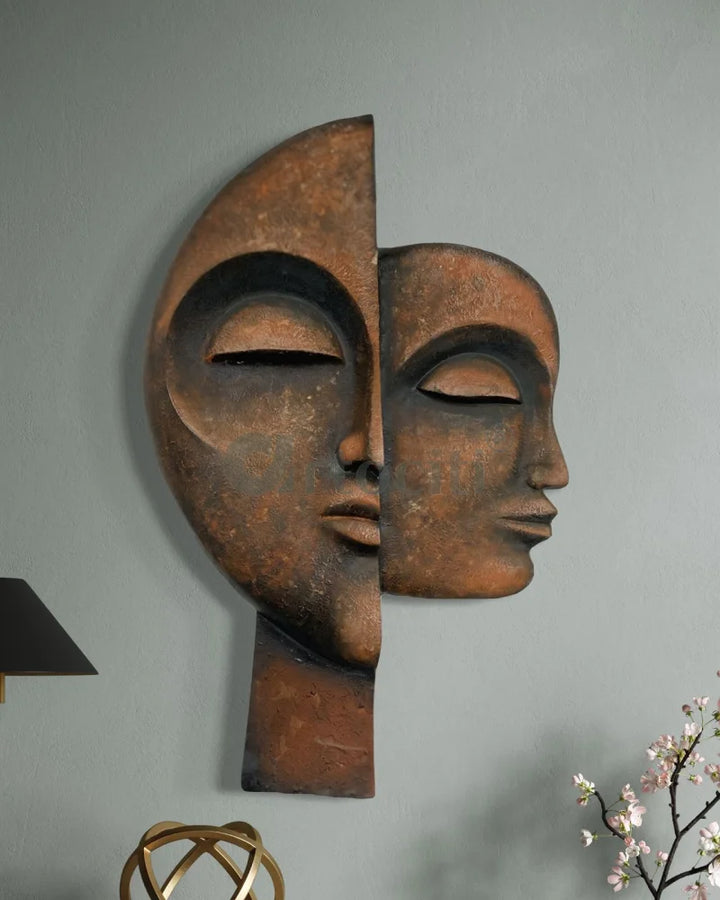 34X22 Inch Dual Face Abstract Relief Mural Wall Art - Ready-to-Hang | Contemporary Wall Art