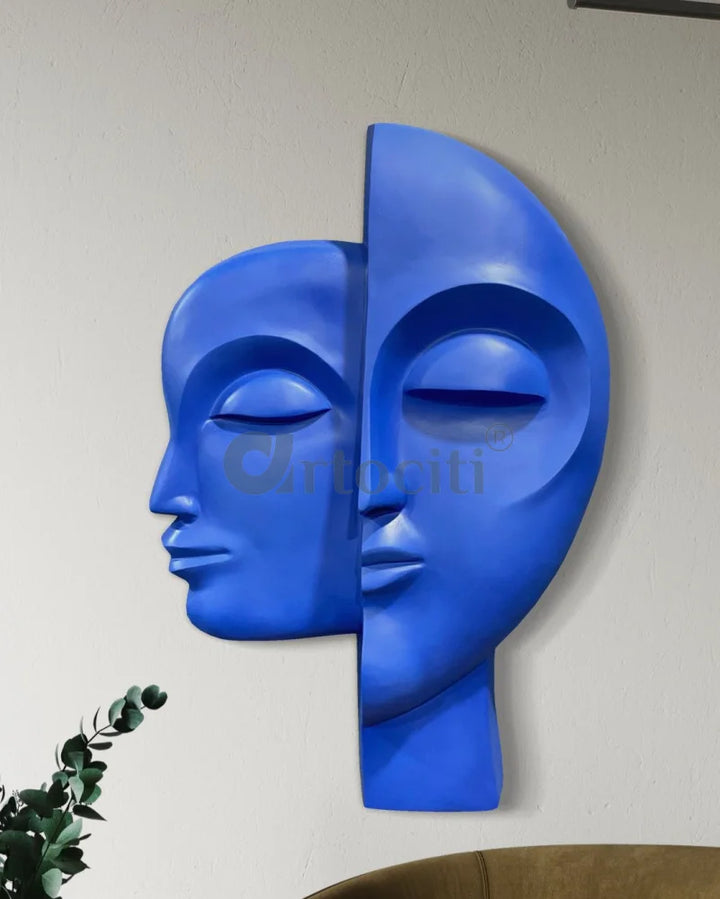 34X22 Inch Dual Face Abstract Relief Mural Wall Art - Ready-to-Hang | Contemporary Wall Art