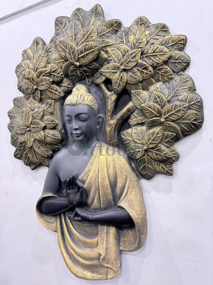 45X36 Inch Blessing Buddha Under Tree 3D Relief Mural Wall Art