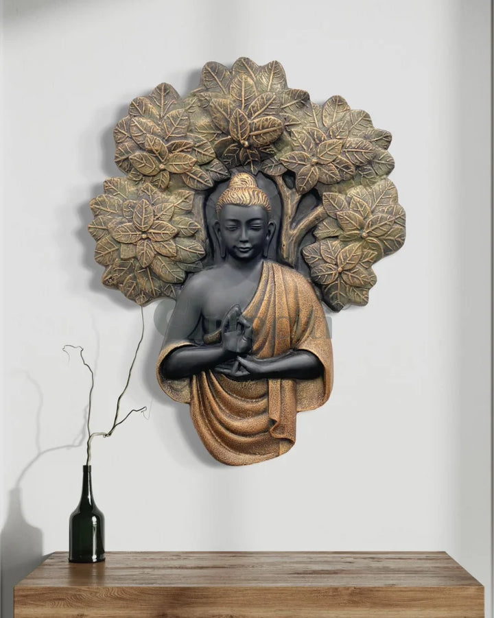 45X36 Inch Blessing Buddha Under Tree 3D Relief Mural Wall Art
