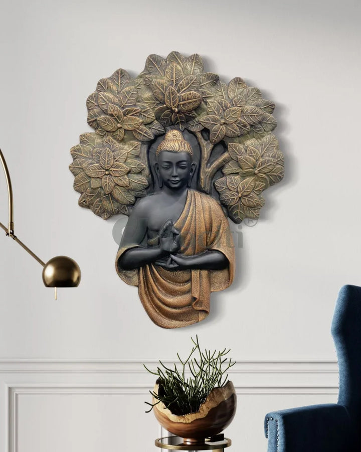 45X36 Inch Blessing Buddha Under Tree 3D Relief Mural Wall Art