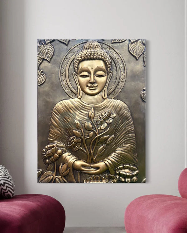 4X3 Feet Large size 3D Buddha with Chakra Relief Mural Wall Art Buddha Wall Decor