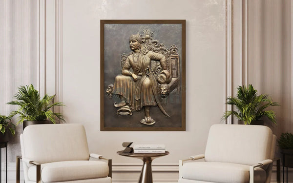 4X3 Feet Maharana Pratap 3D Relief Mural wall art