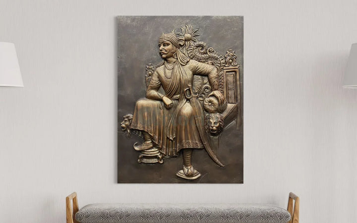 4X3 Feet Maharana Pratap 3D Relief Mural wall art