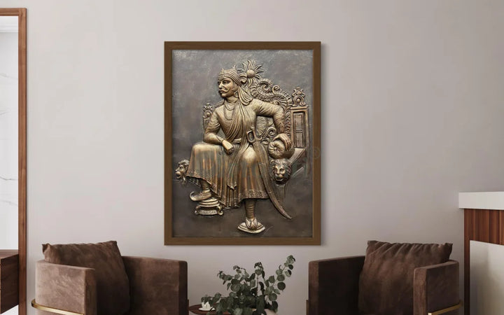 4X3 Feet Maharana Pratap 3D Relief Mural wall art