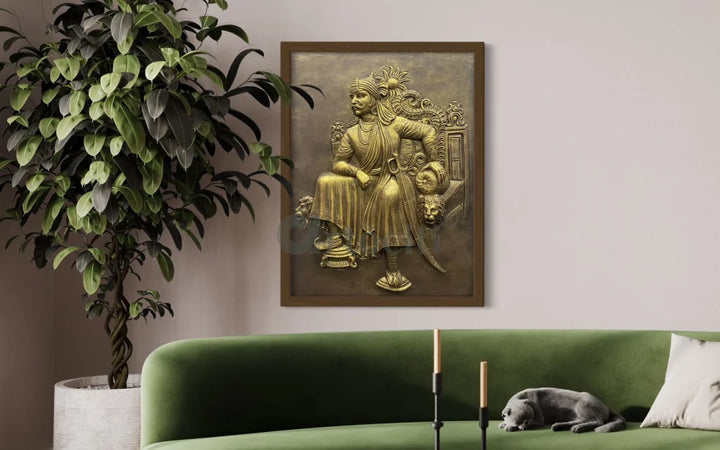 4X3 Feet Maharana Pratap 3D Relief Mural wall art