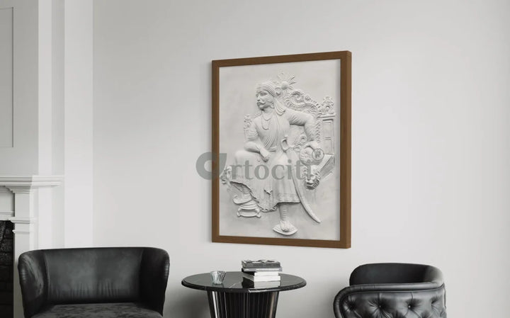 4X3 Feet Maharana Pratap 3D Relief Mural wall art