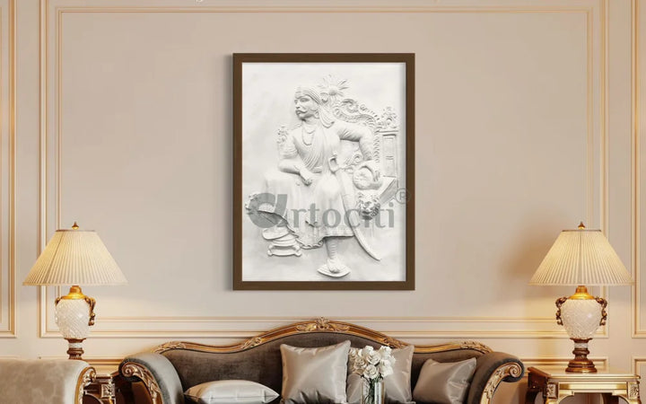 4X3 Feet Maharana Pratap 3D Relief Mural wall art
