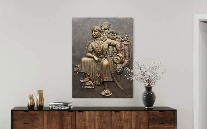 4X3 Feet Maharana Pratap 3D Relief Mural wall art